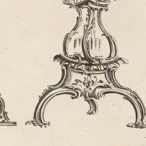 Print, Three Designs for Torcheres in the Chinese Taste (Plate 13 of "One Hundred and Fifty New Designs"), 1756