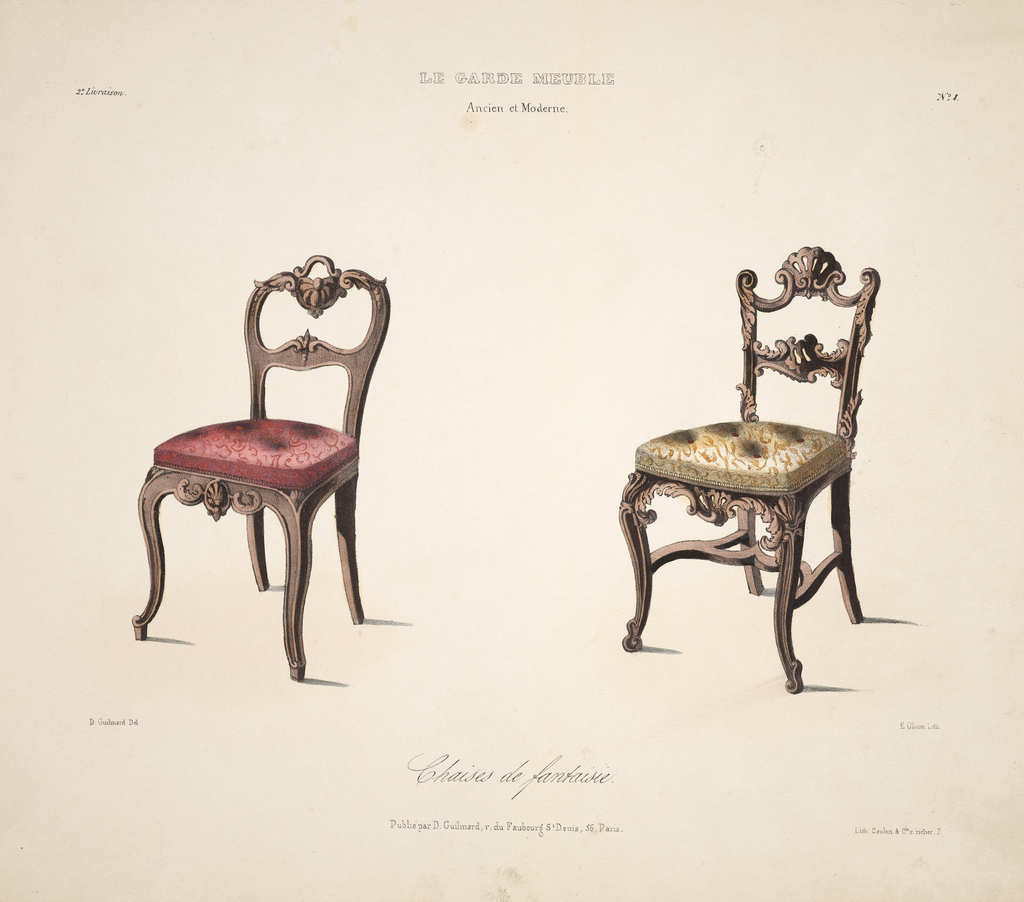 Album Page, "Chaises de fantaisie," no. 8, in Le Garde-Meuble (The Storehouse)