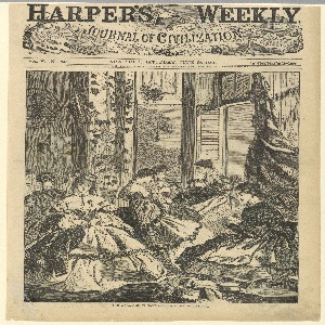 Print, The War -  Making Havelocks for the Volunteers, from Harper