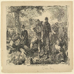Print, The surgeon at work at the rear during an engagement, Harper
