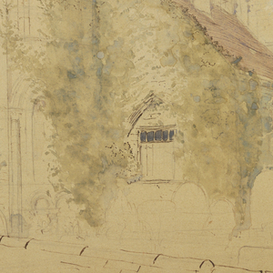 Drawing, Sketch of a Church of St. Nicholas, Caen, France, ca. 1880