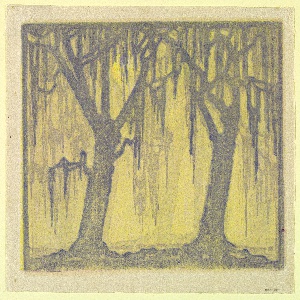 Print,woodblock, Trees