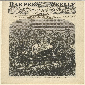 Print, Rebels outside their works at Yorktown, Harper