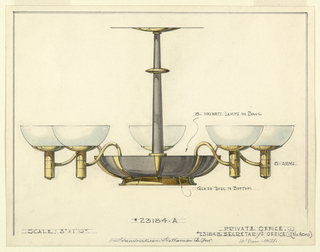 Drawing, Design of Lamp for McGraw Hill private office