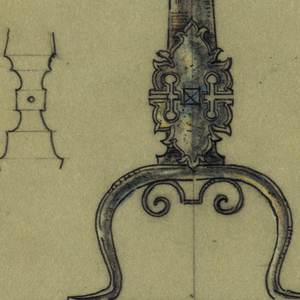 Drawing, Andiron, 20th century