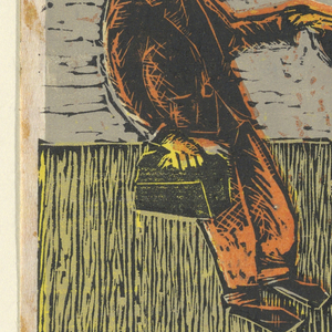 Print, Woodcut in colors. Card players, 1951/52