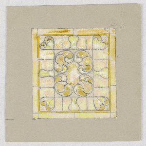Drawing, Design for stained glass, late 19th century