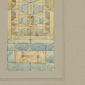 Drawing, Design for stained glass, late 19th century