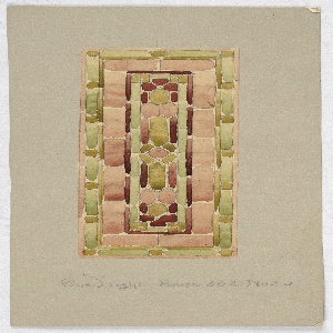 Drawing, Design for stained glass, late 19th century