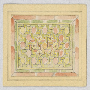 Drawing, Design for stained glass, late 19th century