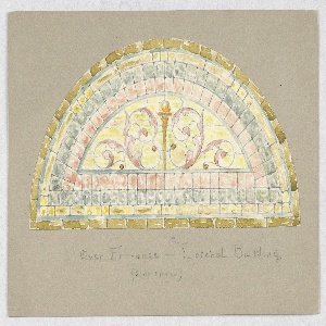 Drawing, Design for Stained Glass Window: Over Main Entrance - Lateral Building, Carnegie Hall, New York, NY, late 19th century