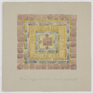 Drawing, Design for stained glass, late 19th century