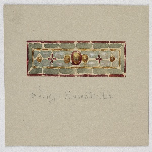 Drawing, Design for stained glass, late 19th century