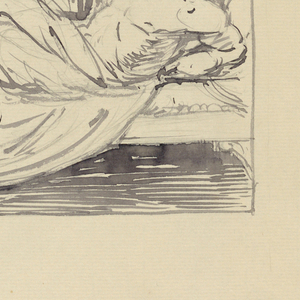Drawing, "The Blessing of Sleep," study for a poster for Paine