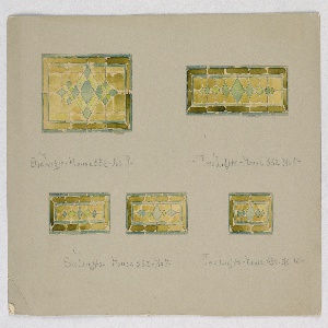 Drawing, Design for stained glass, late 19th century