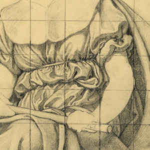 Drawing, Drapery Study for 
