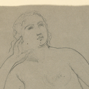 Drawing, Female Nude Seated, 1870–80