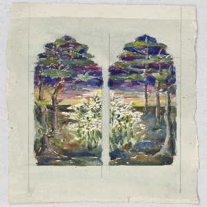 Drawing, Unfinished Design for Stained Glass Window, late 19th century
