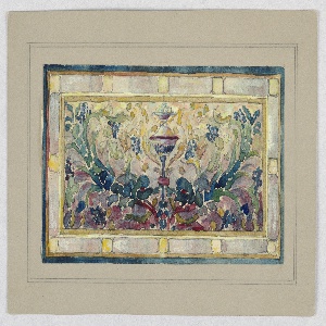 Drawing, Design for stained glass, late 19th century