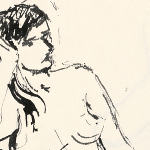 Drawing, Seated female nude, 1960