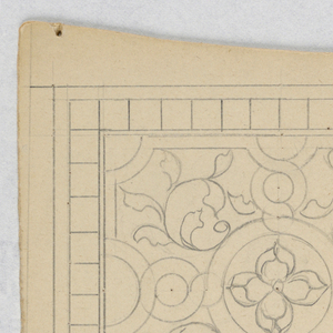 Drawing, Design for stained glass, late 19th century
