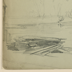 Drawing, Wooden Bridge Over a Stream, New Hampshire