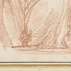 Drawing, Seated female figure with cross and building model, ca. 1759–70
