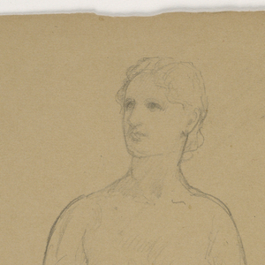 Drawing, Female Nude Standing, 1850–60