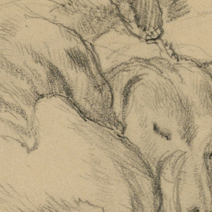 Drawing, Milo (a Pointer) Three Studies, Milo (a Pointer) Two Studies, ca. 1862
