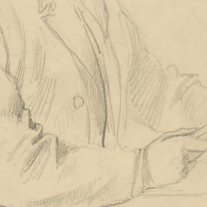Drawing, Man Seated at Desk