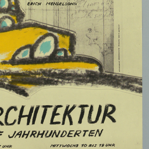 Poster, Hamberger Kunsthalle Gezeichhete Architektur, 1977
