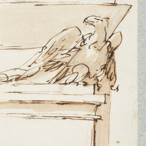 Album Page, A Tomb Monument (Incomplete Sketch), 1692–99