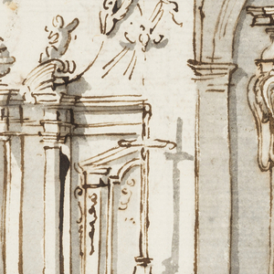 Album Page, Sketches of an Altar, a Chapel Section, a Capital and Profiles of Cornices, 1692–99