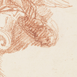 Drawing, Winged female figure with decorative scroll, ca. 1759–70