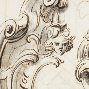 Album Page, Four Left Halves of Escutcheons, 1692–99