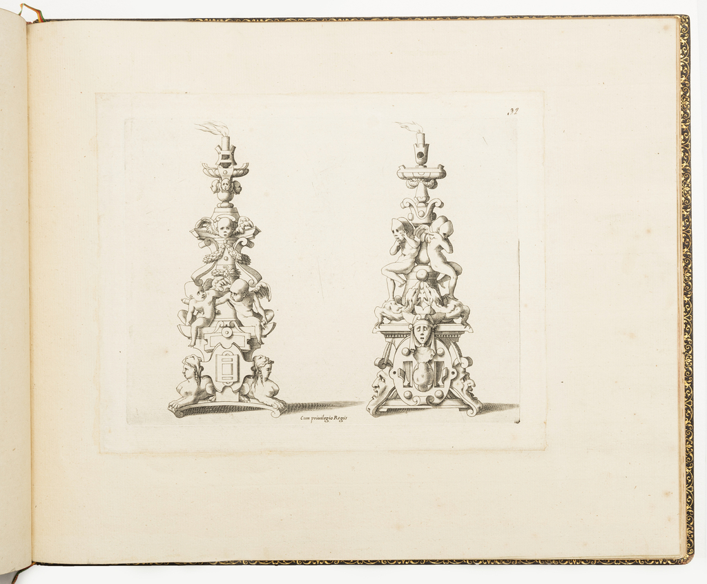 Print, Candlestick Designs, from Dessins d'orfèvrerie (Designs for Metalwork)