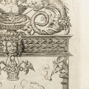 Print, Plate 1, from a series of ornament designs for locksmiths, ca. 1615