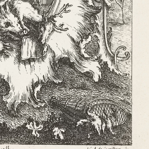 Print, Cartouche with Hunting Motifs, in Livre Nouveau de Morceaux de Fantaisie (New Book of Works of Fantasy), 1738–45