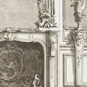 Print, Chiminée decorée de glaces (Fireplace Decorated with Mirrors), in Livre de décoration de lambris (Book of Panelling Decoration), 1695–1768