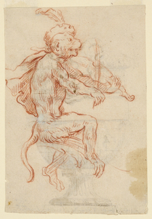 Drawing, Monkey Playing a Violin