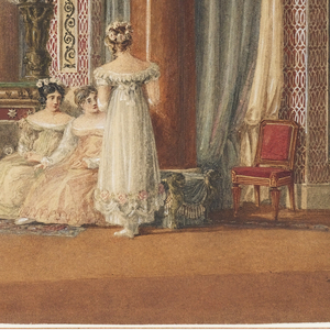 Drawing, The Circular Dining Room at Carlton House, London, 1819