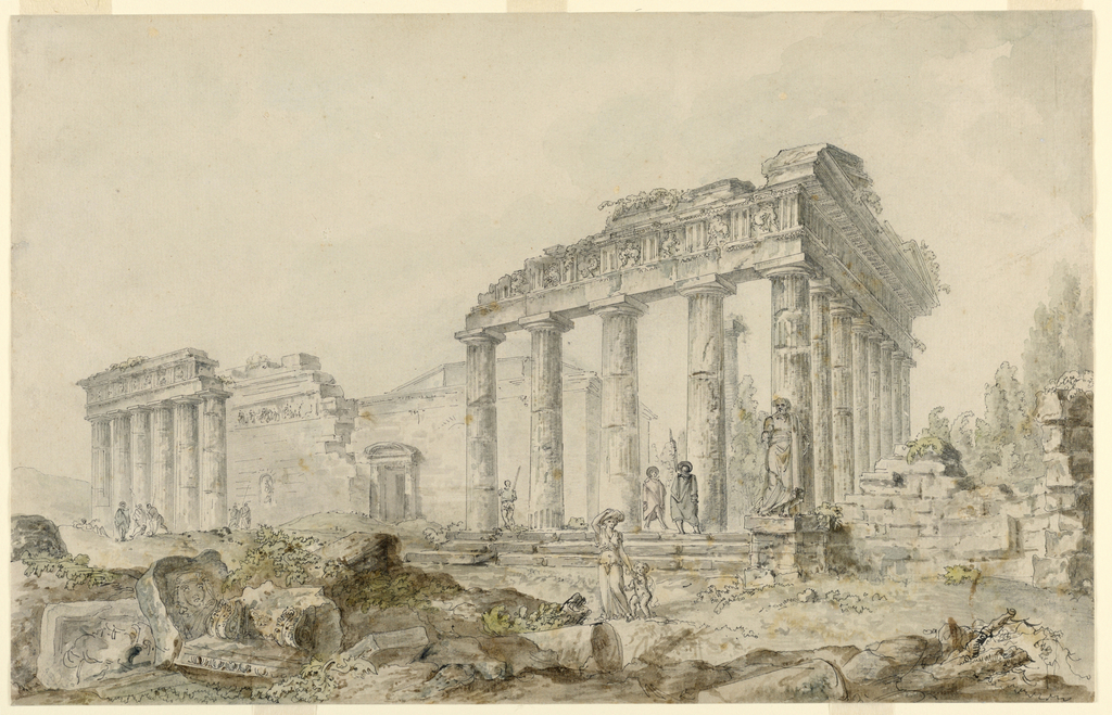 Drawing, Temple of Minerva, Athens, Greece