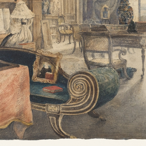 Drawing, Large Salon with Organ, 1830
