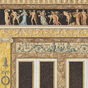 Drawing, Projet pour un salon de musique (Design for a Wall Elevation in a Music Room), ca. 1785