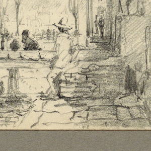 Drawing, A street in Mexico City