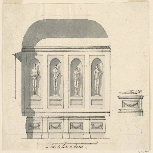 Drawing, Design for the Egyptian Room, Palazzo Nuovo, Rome, Italy, ca. 1745
