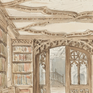 Drawing, A Library in Gothic Style, ca. 1860
