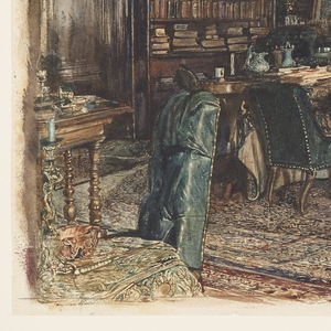 Drawing, The Library in the Apartment of Count Lanckoronski in Vienna, Riemergasse 8, 1881