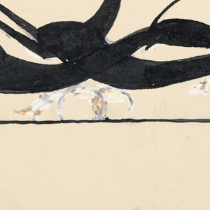 Drawing, Two Running Hounds