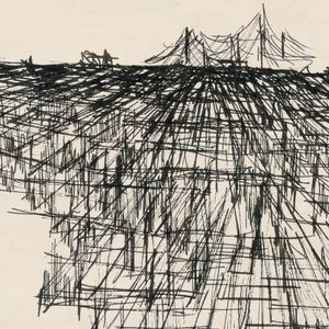 Drawing, Lower New York Roof-tops, 1962